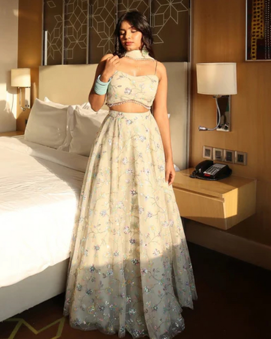 Crystal Frost Silver Ball Gown