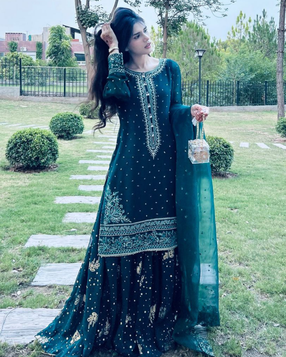 Royal Blue Satin Flare Gown