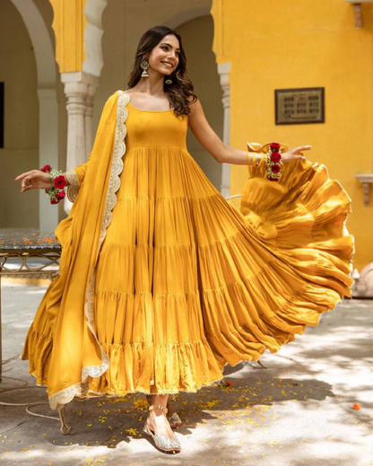 Gold Embellished Bridal Reception Gown