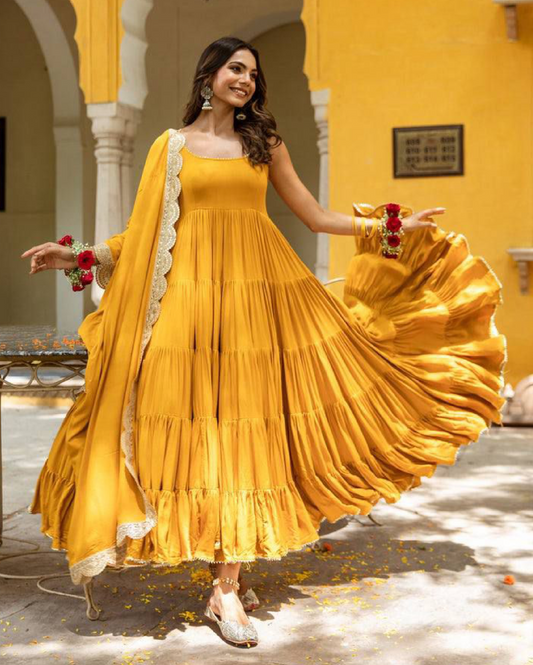 Gold Embellished Bridal Reception Gown