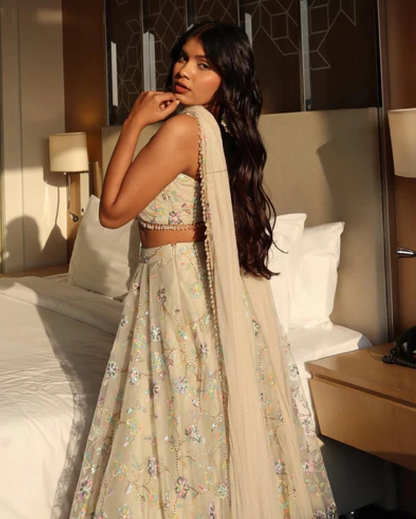 Crystal Frost Silver Ball Gown