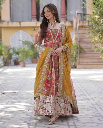 Emerald Couture Draped Gown