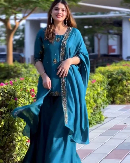 Royal Blue Satin Flare Gown