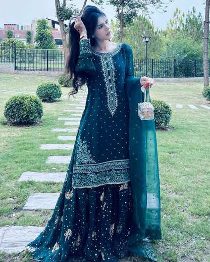 Royal Blue Satin Flare Gown