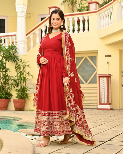 Ruby Enchanted Silk Gown