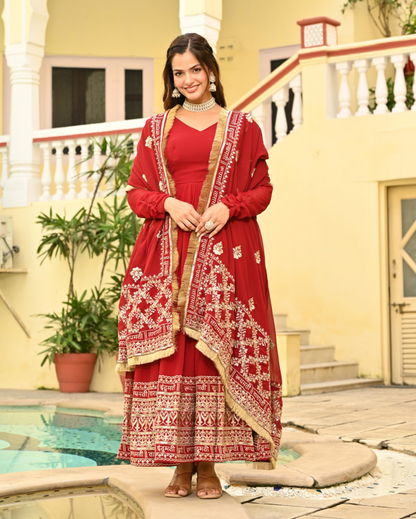 Ruby Enchanted Silk Gown