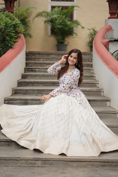 Contemporary Indo-Western Ivory Lehenga Choli