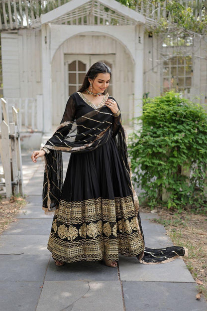 Bollywood Style Black Georgette Anarkali Dress